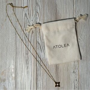 ATOLEA Gold Necklace with Clover Pendant